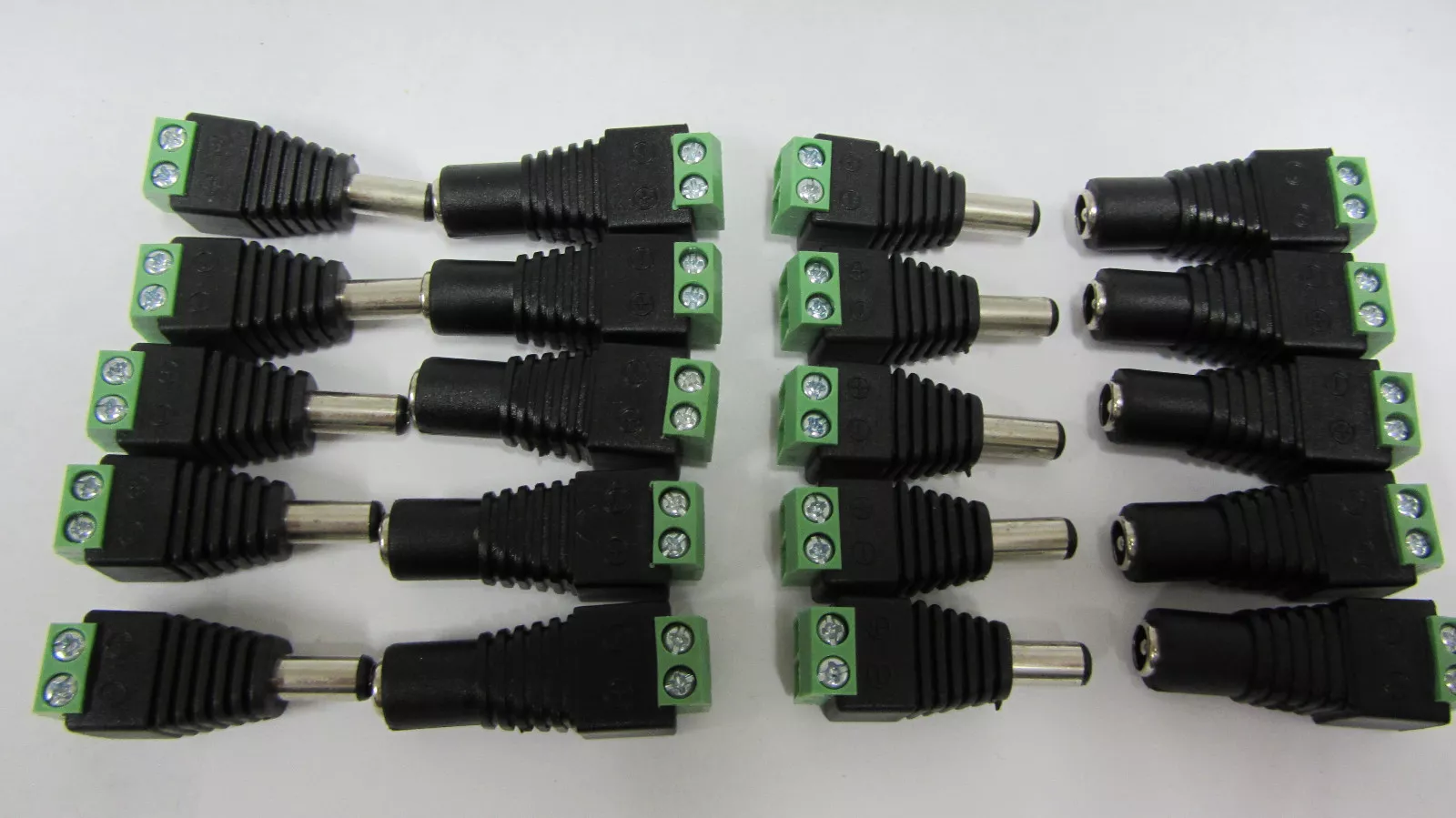 10pcs Male and 10pcs Female DC Power Jack Adapter Connector (image for) 10pcs Male and 10pcs Female DC Power Jack Adapter Connector